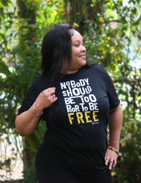 Nobody Should be Too Poor to Be Free Shirt Design This was created during my work as a Communications Coordinator for Community Spring.