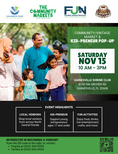 Community Market and Kidpreneur Pop-Up Event
